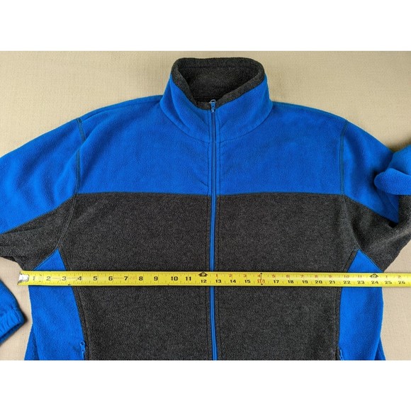 Basic Concepts Mens Sz L Fleece Jacket Long Sleeve Collared Full Zip Blue Black - Picture 6 of 8